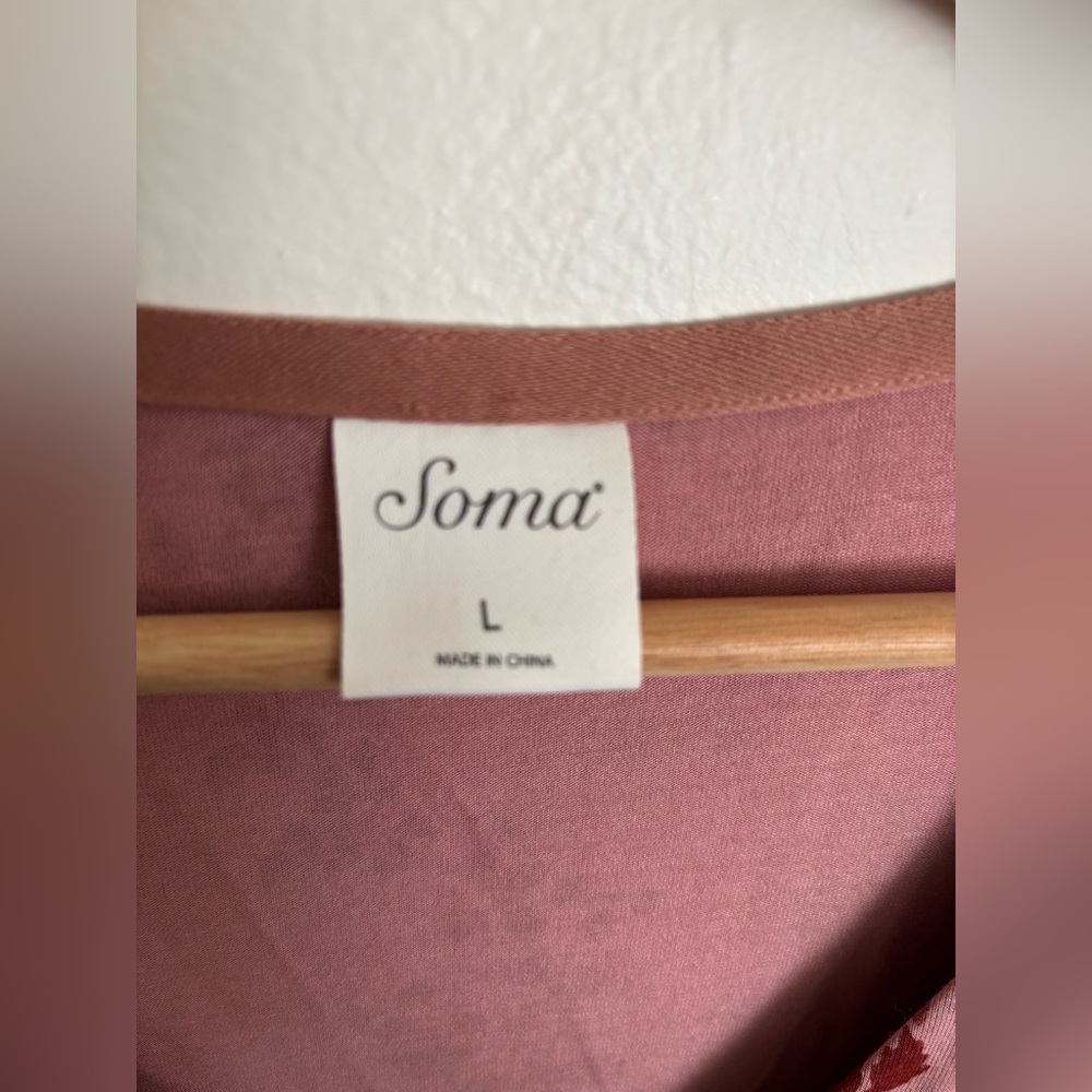 Soma Soft Jersey Knit V-neck Dress Large - Picture 8 of 10